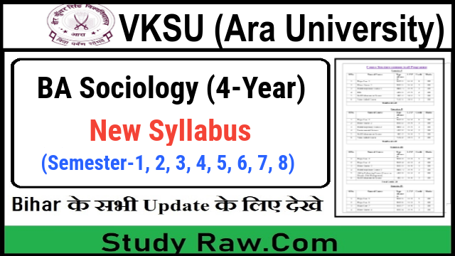 VKSU BA Sociology New Syllabus CBCS Semester-1, 2, 3, 4, 5, 6, 7, 8