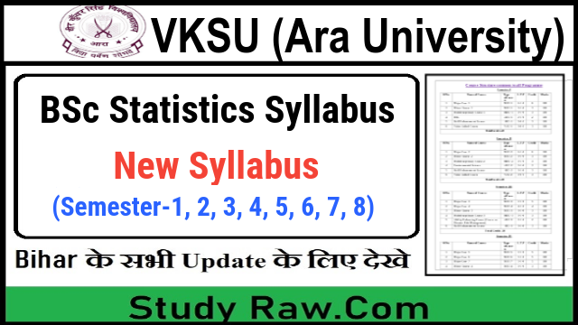 VKSU BSc Statistics New Syllabus CBCS Semester-1, 2, 3, 4, 5, 6, 7, 8