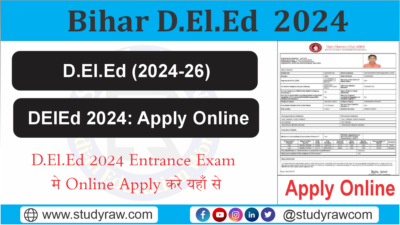 Bihar DElEd 2024 Application Form Link Online Apply