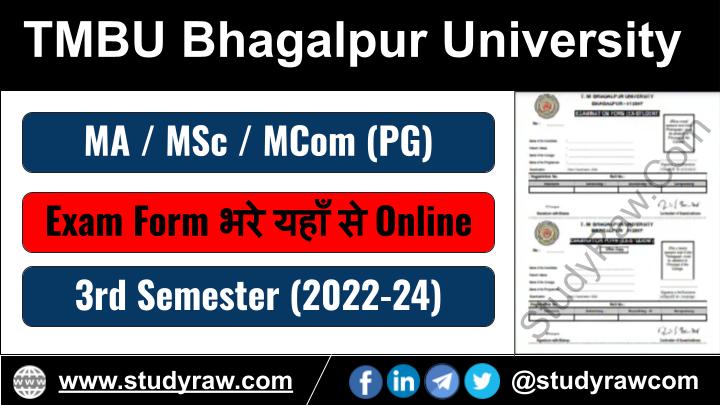 TMBU PG 3rd Sem Exam Form 2024 MA MSc MCom 2022-24