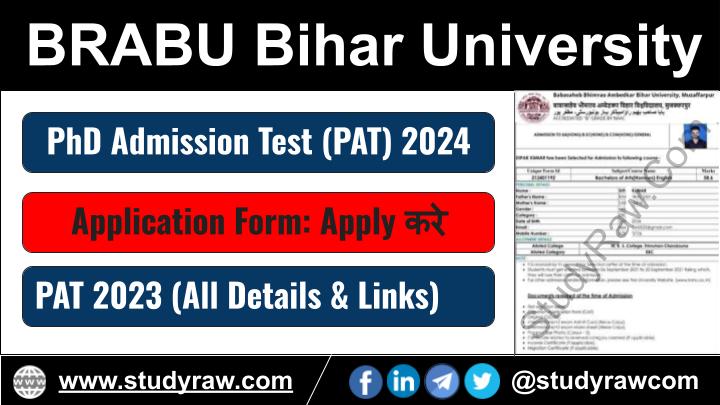 BRABU PAT 2023 PhD Admission Test Apply Link