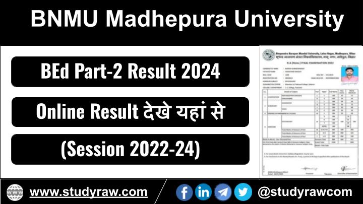 BNMU BEd Part 2 Result 2024 Session 2022-24 Download Link