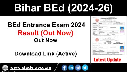 Bihar BEd Entrance 2024 Result PDF Download Link
