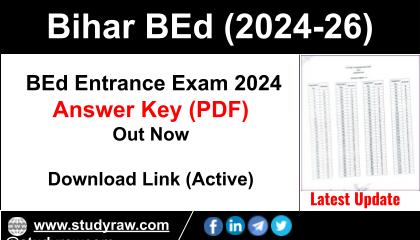 Bihar BEd Entrance Answer Key 2024 Download Link
