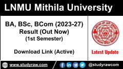 LNMU 1st Semester Result 2024 BA BSc BCom 2023-27