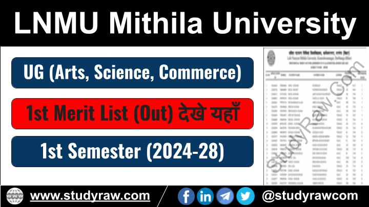 LNMU Graduation 1st Merit List 2024-28 Arts,. Science, Commerce