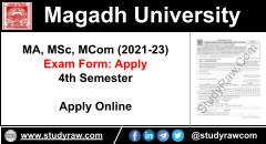 Magadh University PG 4th Sem Exam Form 2024 MA MSc MCom 2021-23