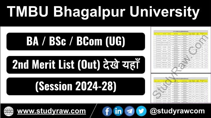 TMBU 2nd Merit List 2024-28 BA BSc BCom Admission 2024