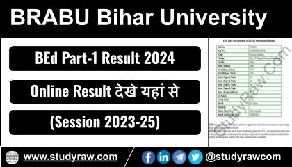 BRABU BEd 1st Year Result 2024 Session 2023-25 Download Link