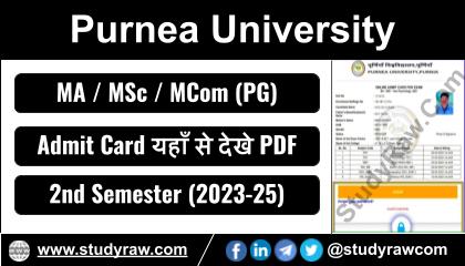 Purnea University PG 2nd Sem Admit Card 2024 MA MSc MCom 2023-25