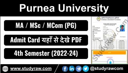 Purnea University PG Sem-4 Admit Card 2024 MA MSc MCom 2022-24