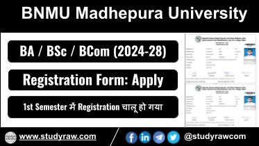BNMU 1st Sem Registration 2024-28 BA BSc BCom