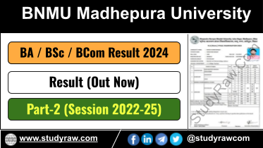 BNMU Part-2 Result 2024 BA BSc BCom 2022-25 PDF