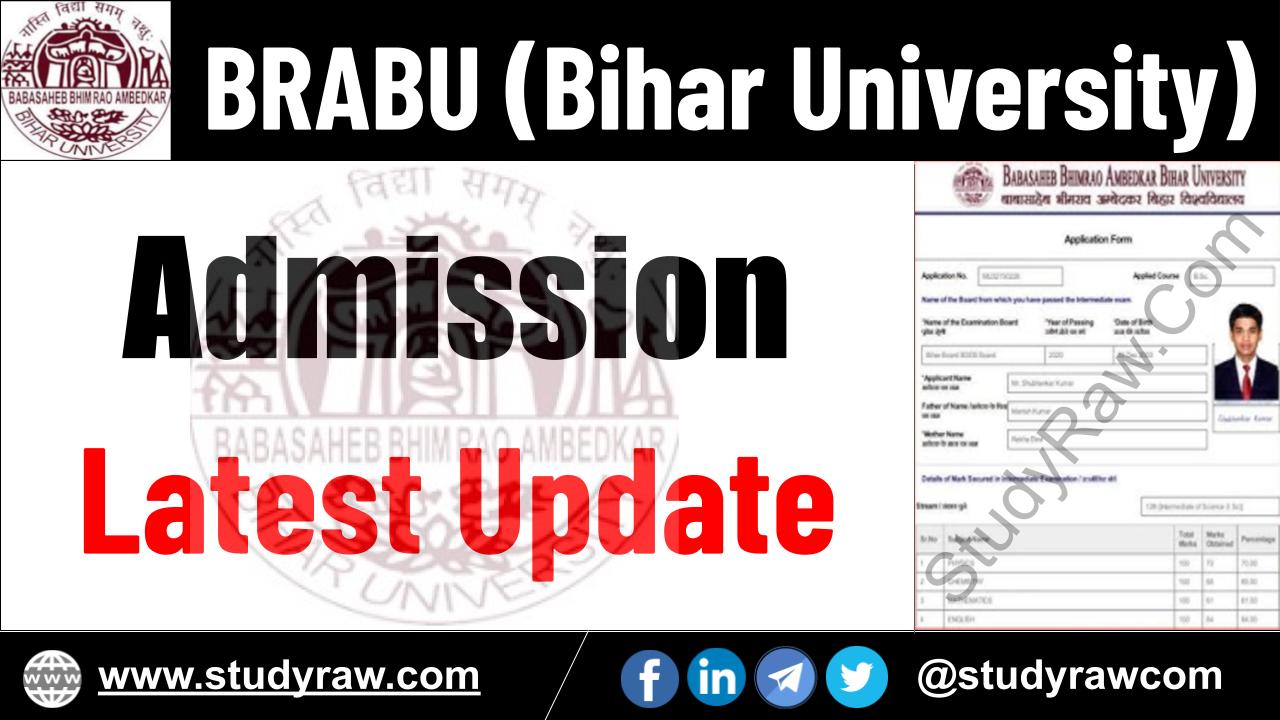 BRABU Admission Update BA BSc BCom PG PhD Vocational Diploma