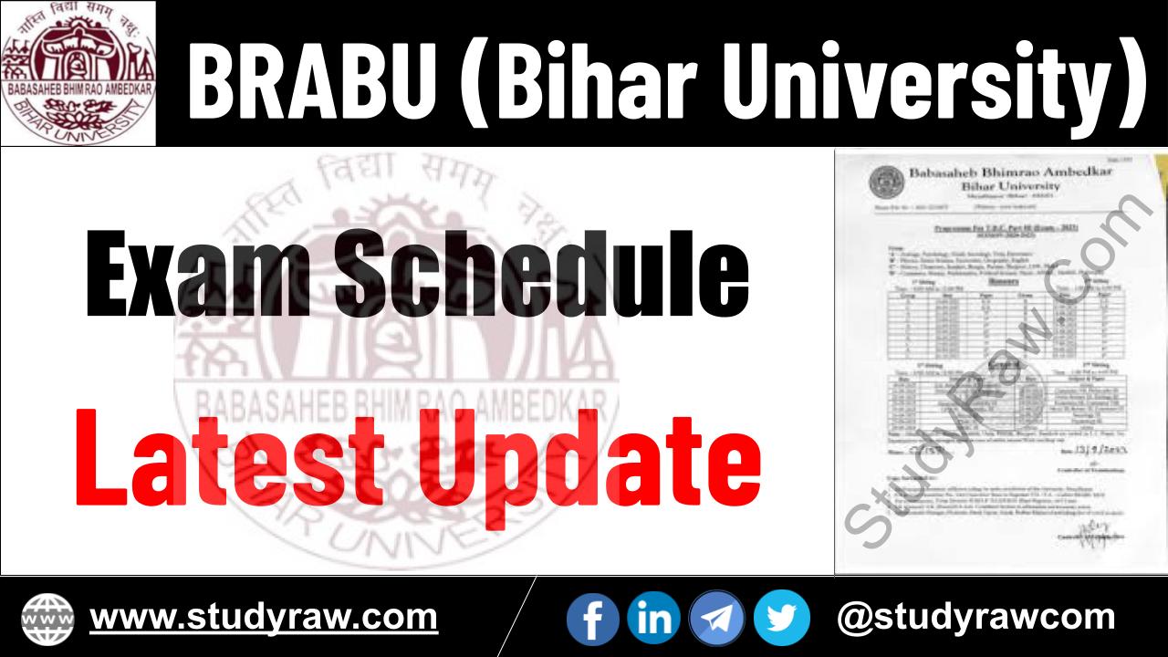 BRABU Exam Schedule Update BA BSc BCom PG PhD Vocational Diploma