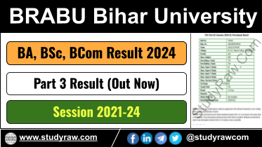 BRABU Part 3 Result 2024 BA BSc BCom 2021-24