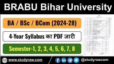 BRABU Syllabus 2024-28 BA BSc BCom Graduation 4-Year Syllabus