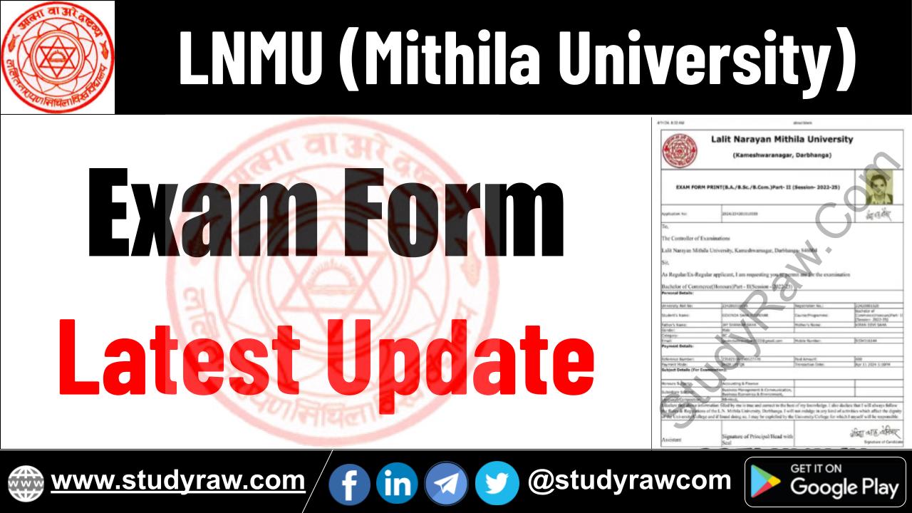 LNMU Exam Form Update BA BSc BCom PG PhD Vocational Diploma