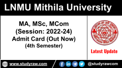 LNMU PG 4th Sem Admit Card 2022-24 MA MSc MCom