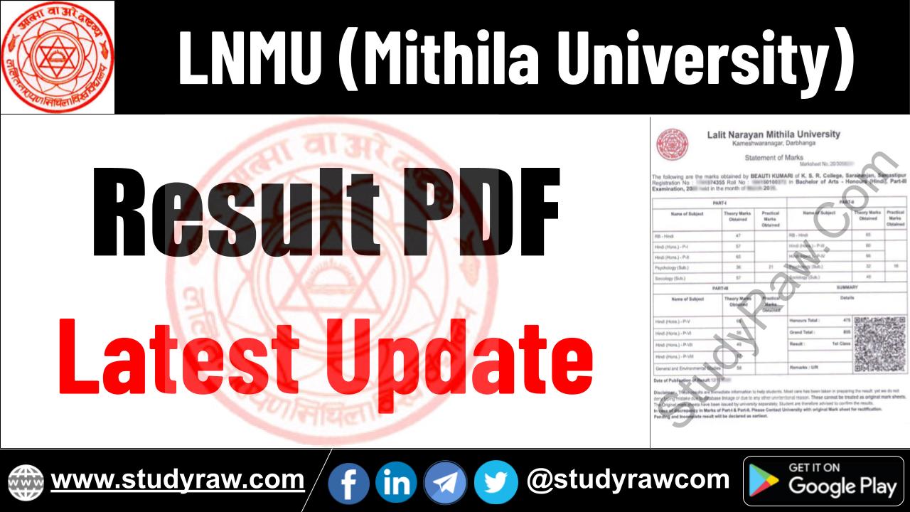LNMU Result Update BA BSc BCom PG PhD Vocational Diploma
