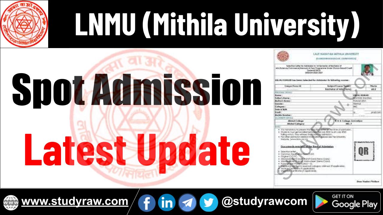 LNMU Spot Admission Update BA BSc BCom PG PhD Vocational Diploma