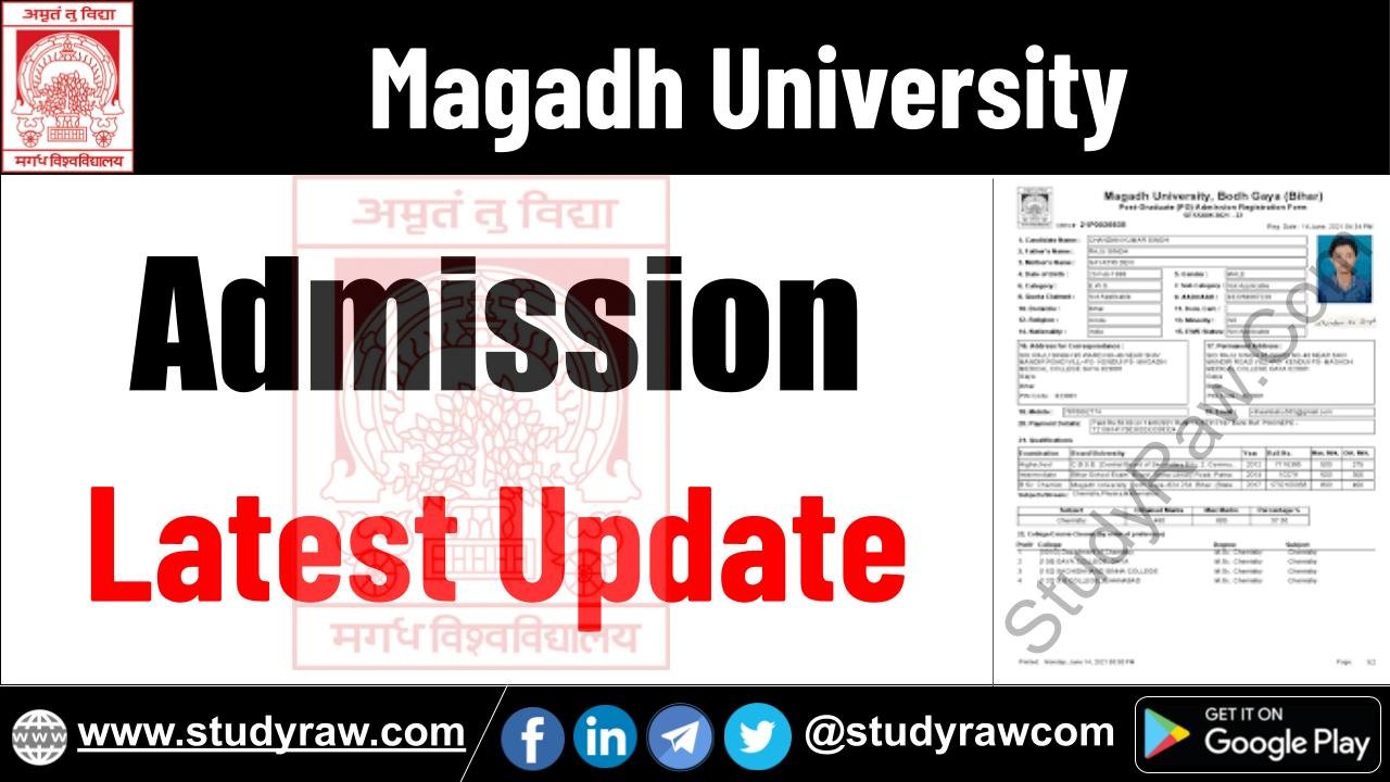 Magadh University Admission Update BA BSc BCom PG PhD Vocational Diploma