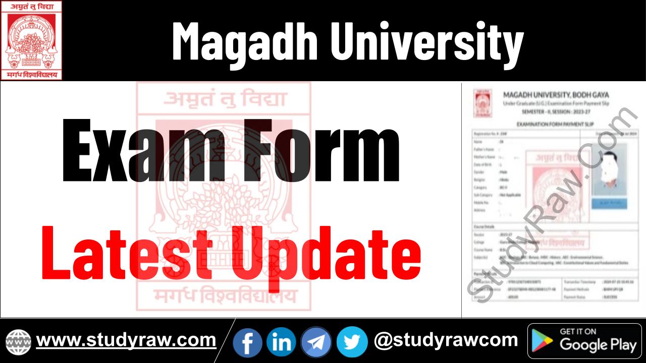 Magadh University Exam Form Update BA BSc BCom PG PhD Vocational Diploma