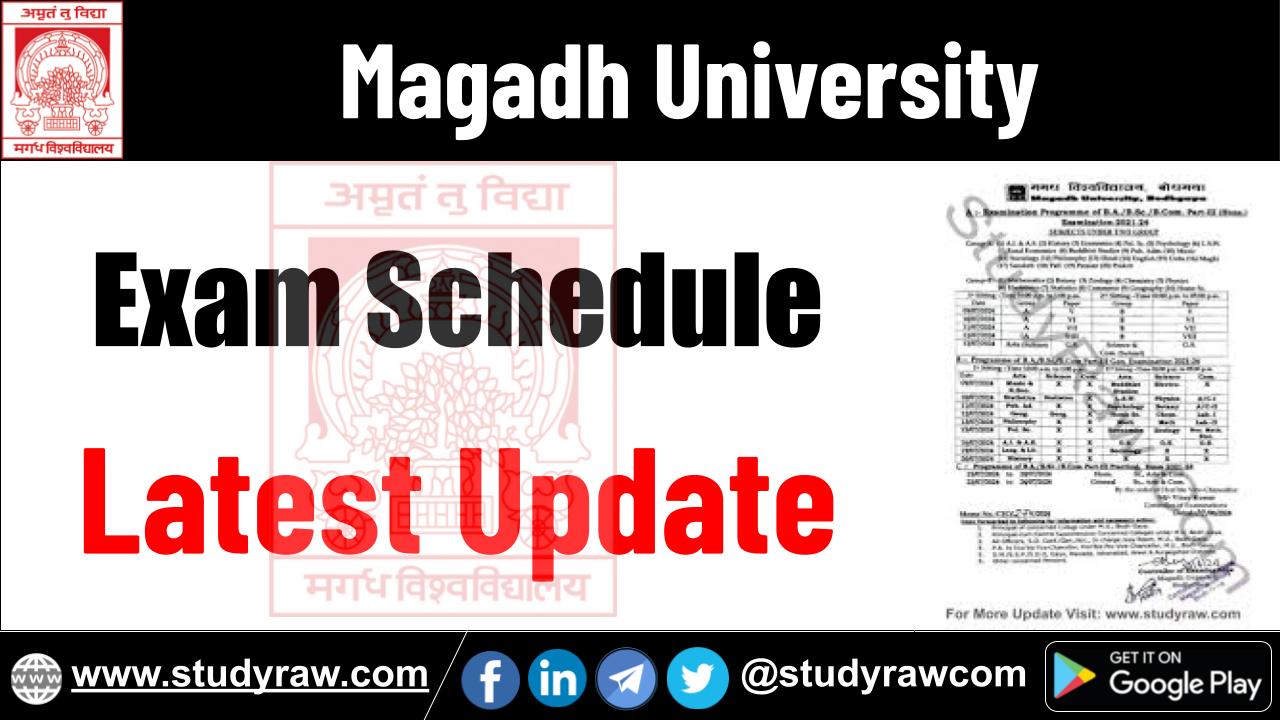 Magadh University Exam Schedule Update BA BSc BCom PG PhD Vocational Diploma