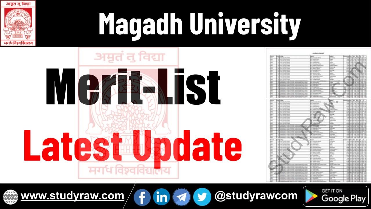 Magadh University Merit List Update BA BSc BCom PG PhD Vocational Diploma