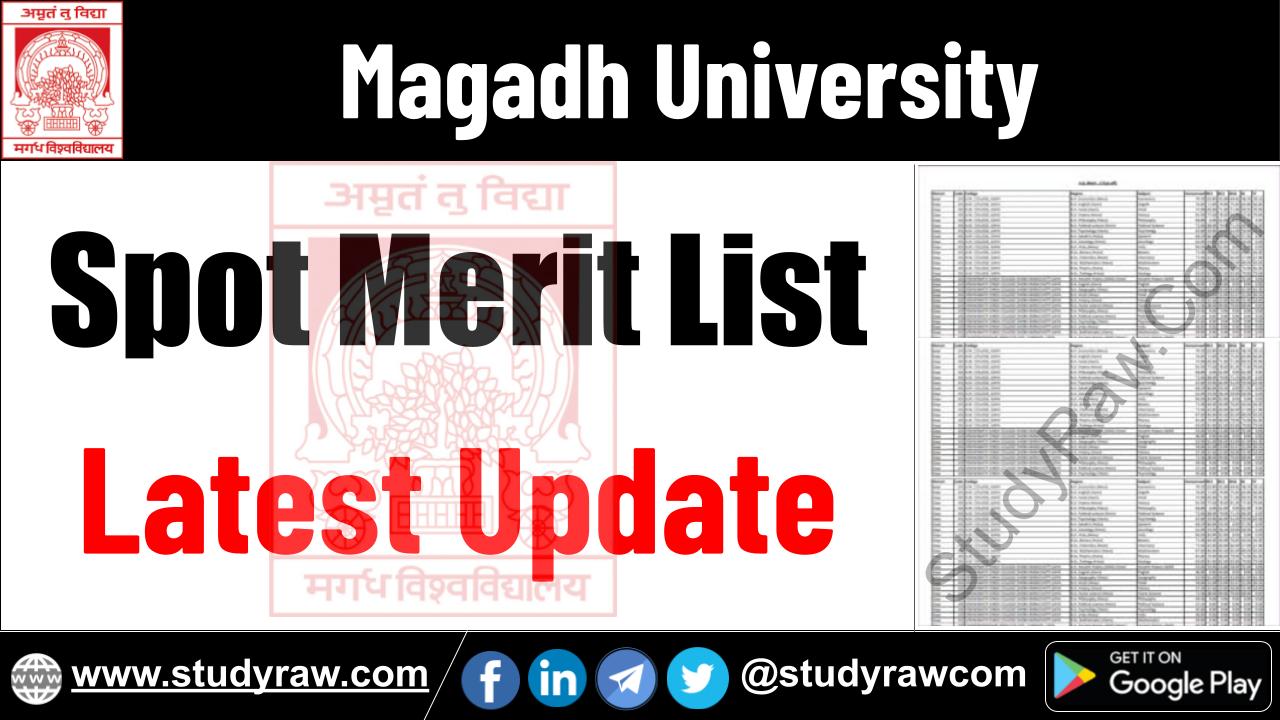 Magadh University Spot Merit List Update BA BSc BCom PG PhD Vocational Diploma