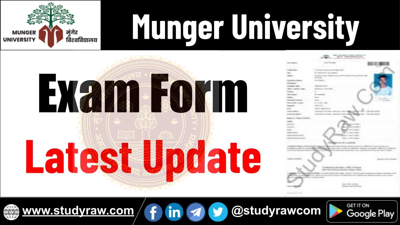 Munger University Exam Form Update UG PG PhD Vocational Diploma