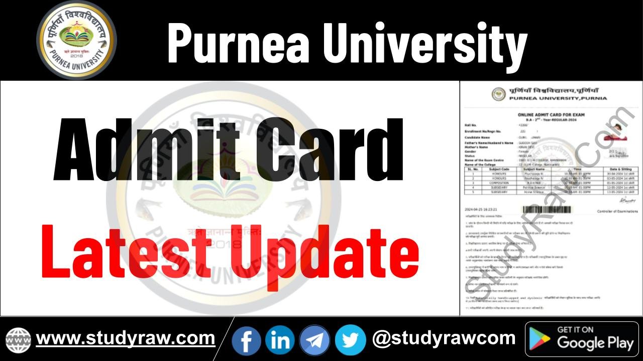 Purnea University Admit Card Update BA BSc BCom PG PhD Vocational Diploma