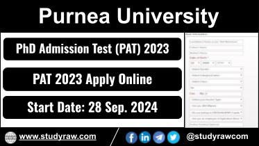 Purnea University PhD Admission 2024 PAT 2023 Online Apply