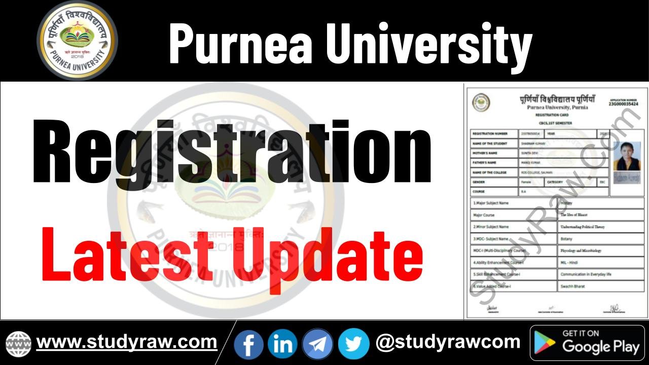 Purnea University Registration Update BA BSc BCom PG PhD Vocational Diploma