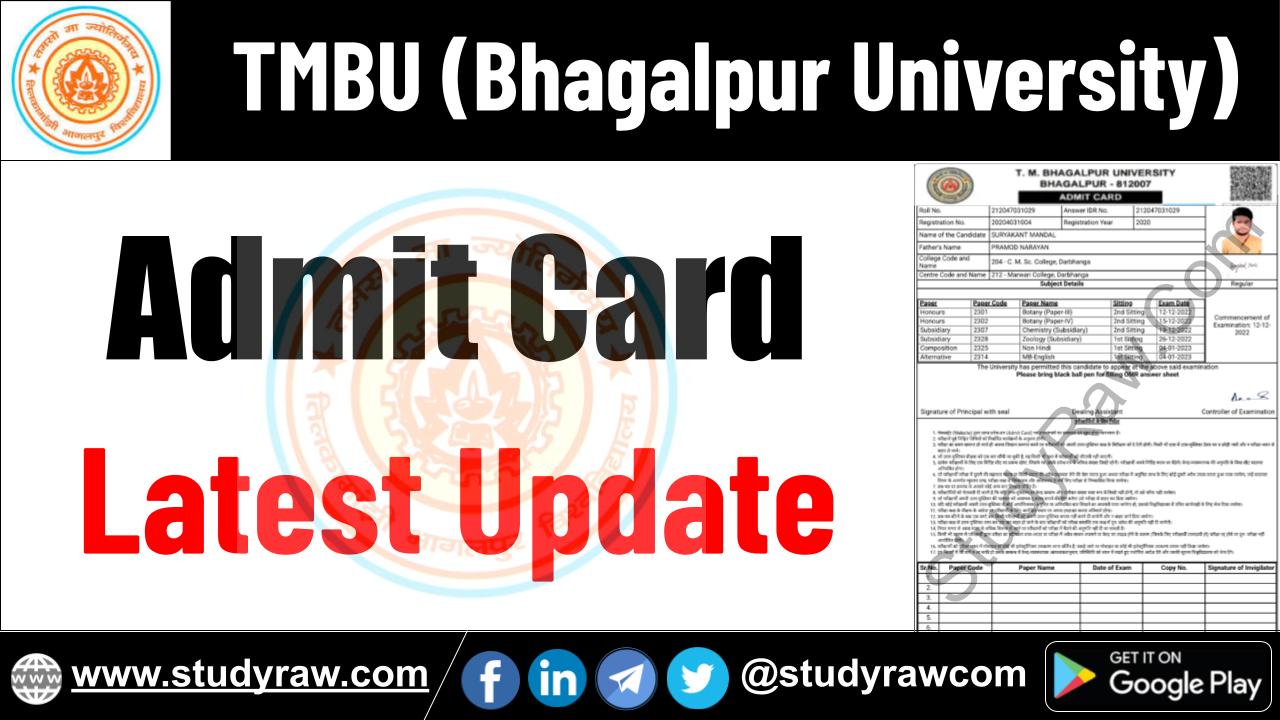 TMBU Admit Card Update BA BSc BCom PG PhD Vocational Diploma