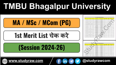 TMBU PG 1st Merit List 2024 MA MSc MCom Download