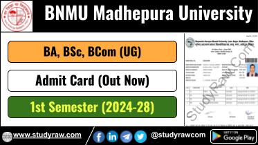 BNMU 1st Sem Admit Card 2024 BA BSc BCo