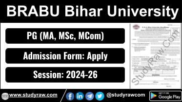 BRABU PG Admission 2024-26 MA MSc MCom