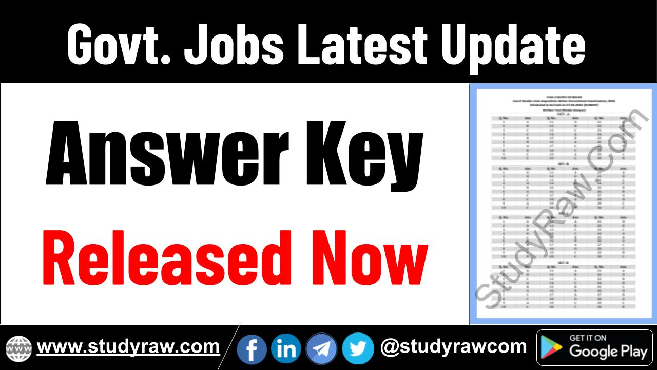 Govt. Jobs Answer Key Download Link