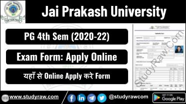 JPU PG 4th Sem Exam Form 2024 Apply Online MA MSc MCom 2020-22