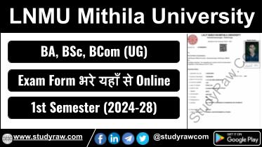 LNMU 1st Semester Exam Form 2024-28 BA BSc BCom