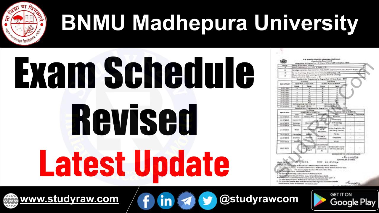 BNMU Revised Exam Schedule BA BSc BCom MA MSc MCom PhD Latest Update