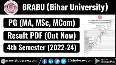 BRABU PG 4th Sem Result 2025 MA MSc MCom 2022-24