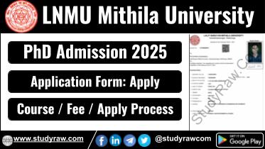 LNMU PhD Admission 2025 Fee, Subject, How to Apply