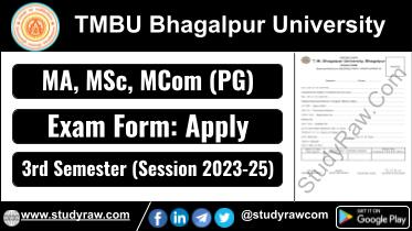 TMBU 3rd Sem Exam Form 2025 MA MSc MCom 2023-25