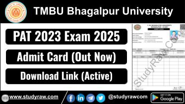 TMBU PAT 2023 Admit Card 2025 PhD Admission Test Admit Card