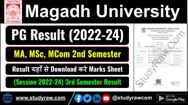 Magadh University PG Sem-2 Result MA MSc MCom 2022-24