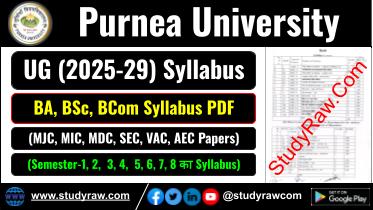 Purnea University UG 2025-29 Syllabus BA BSc BCom Sem-1 2 3 4 5 6 7 8