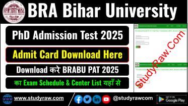BRABU PAT Admit Card 2025 PhD Admission Test 2025 BRA Bihar University