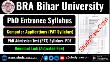 BRABU PhD Entrance Computer Applications Syllabus PAT Syllabus